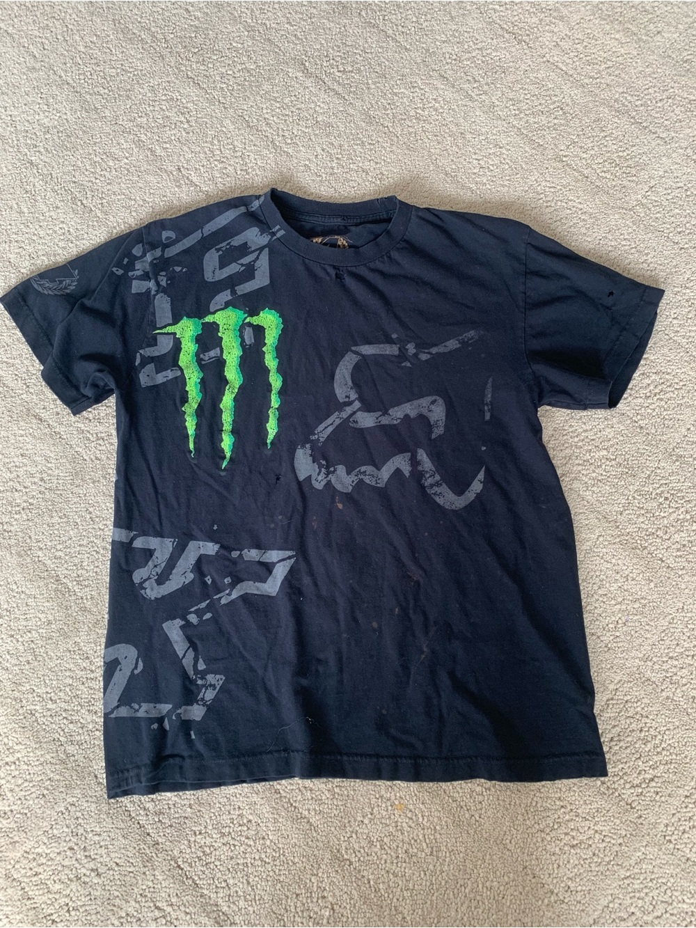 Fox Racing Men’s Black Short Sleeve Tee with Green Monster Logo